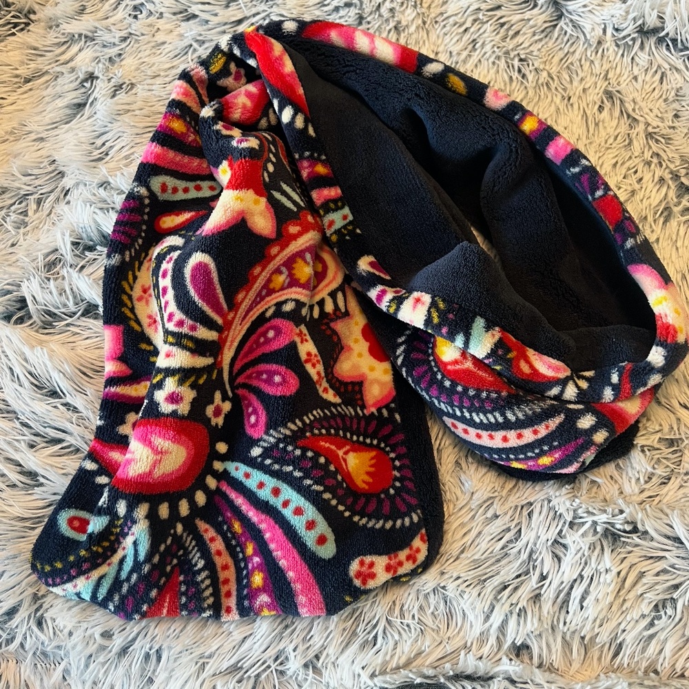 Vera Bradley Fleece Loop Scarf Multi Color Painted Paisley NWT